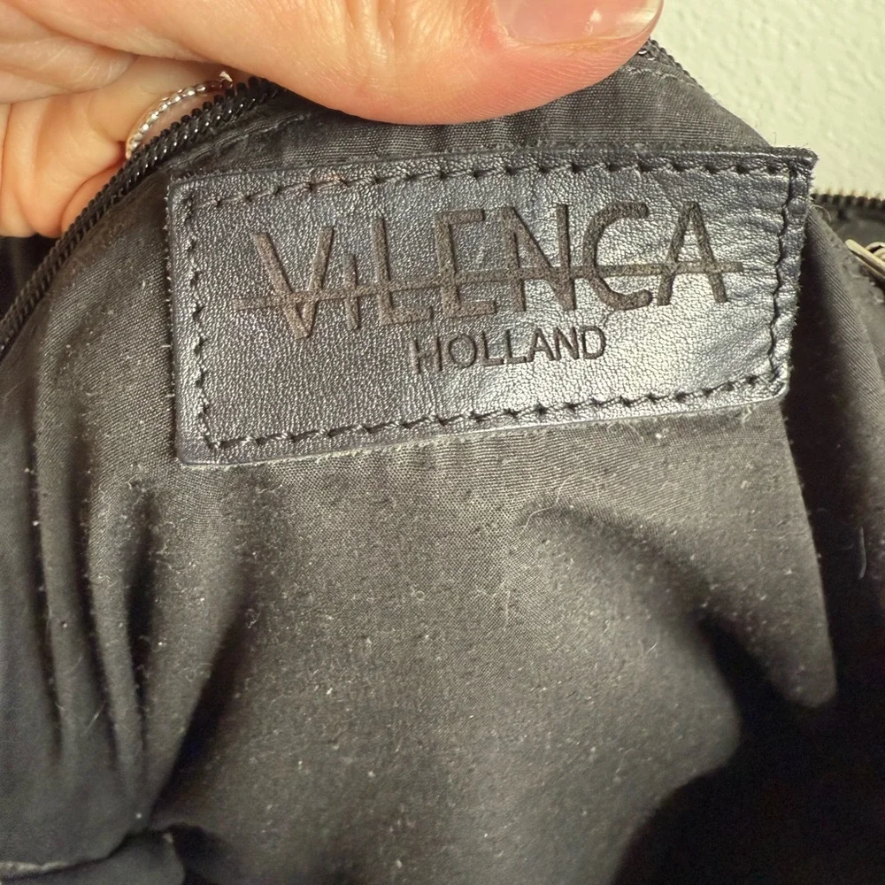 Vilenca Holland Black Woven Leather Backpack